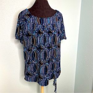 Worthington Black Blue Blouse